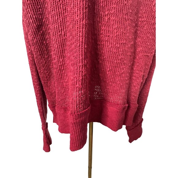 We The Free Large Slouchy Rust Red Ribbed Knit Sweater - Picture 9 of 12